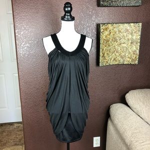 New MANER Sexy Black Mini Tunic Dress